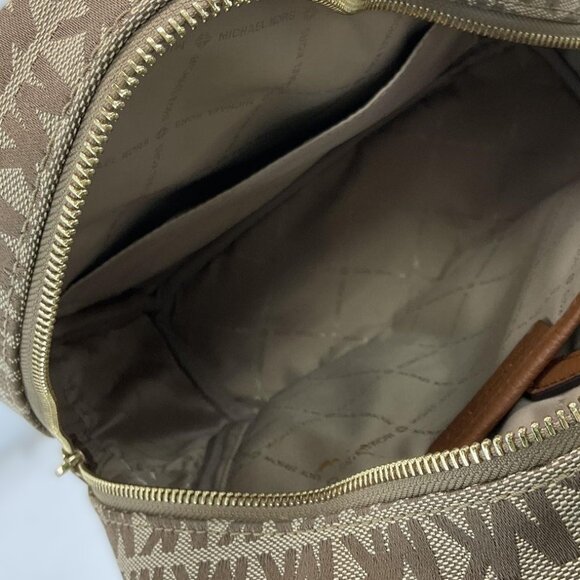 Michael Kors Khaki Brown Signature Jacquard Leather Backpack EXCELLENT CONDITION main image 5